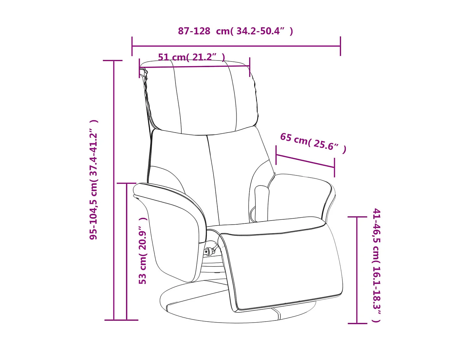 Sillón reclinable masaje con reposapiés cuero sintético blanco