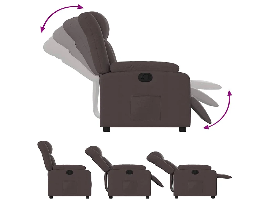 Fauteuil inclinable Marron foncé Tissu