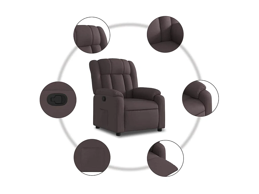 Fauteuil inclinable Marron foncé Tissu