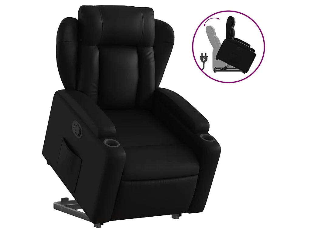 Fauteuil inclinable Noir Similicuir