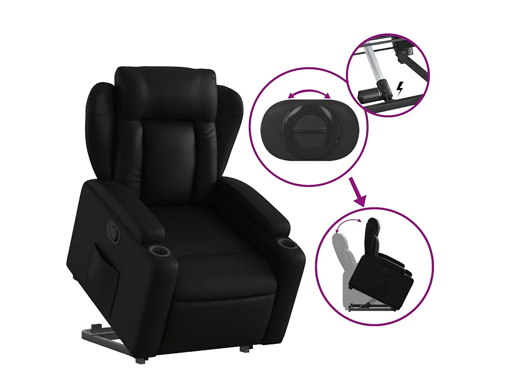 Fauteuil inclinable Noir Similicuir