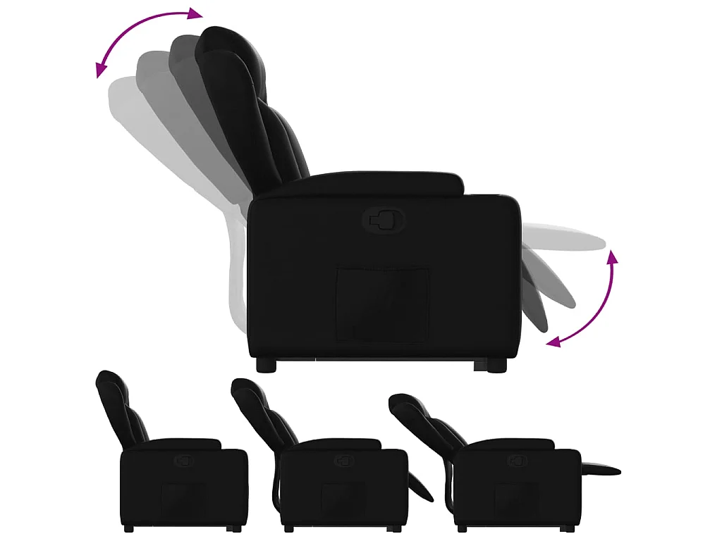 Fauteuil inclinable Noir Similicuir