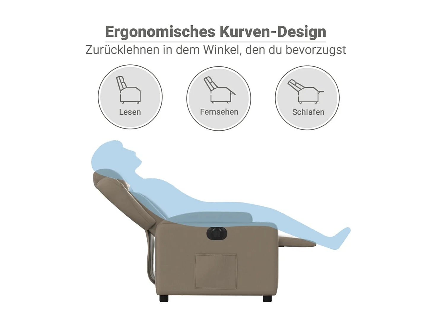 Fauteuil inclinable électrique Cappuccino Similicuir