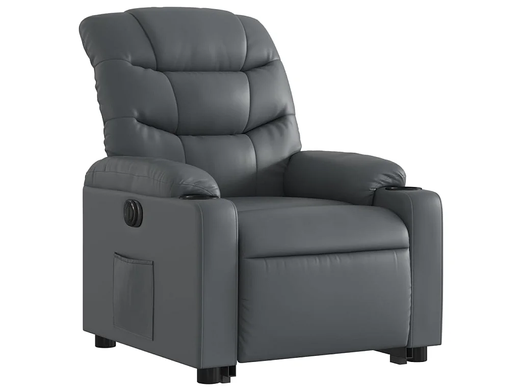 Sta-op-stoel elektrisch kunstleer grijs