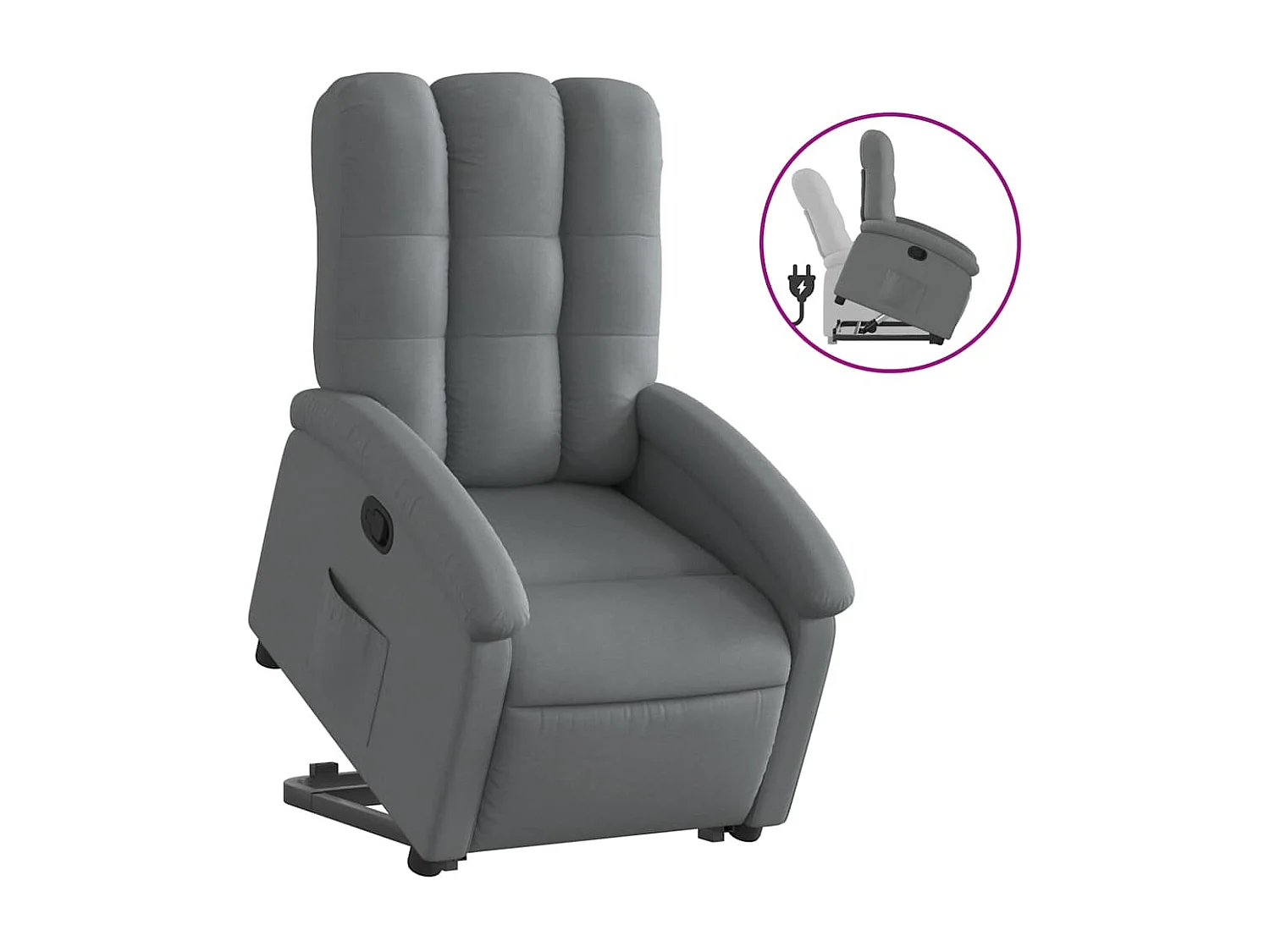 Relaxsessel mit Aufstehhilfe Dunkelgrau Stoff