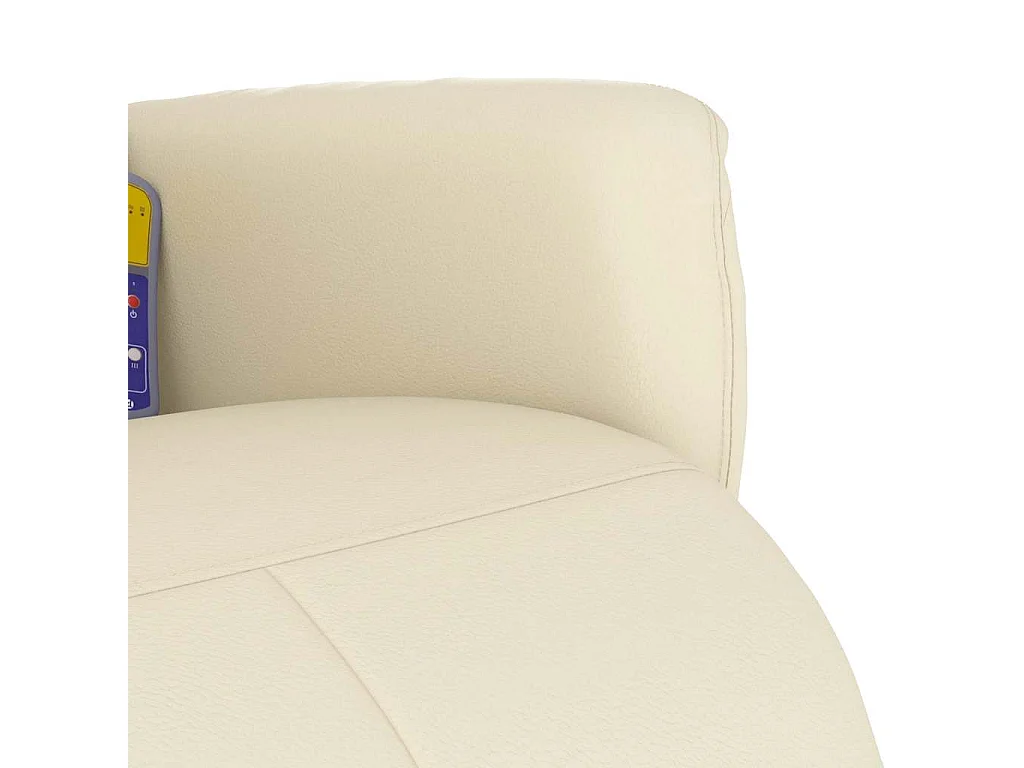 Massagesessel mit Fußteil Creme Kunstleder
