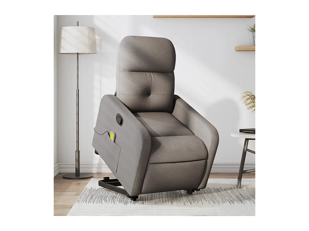 Fauteuil inclinable de massage Taupe Tissu