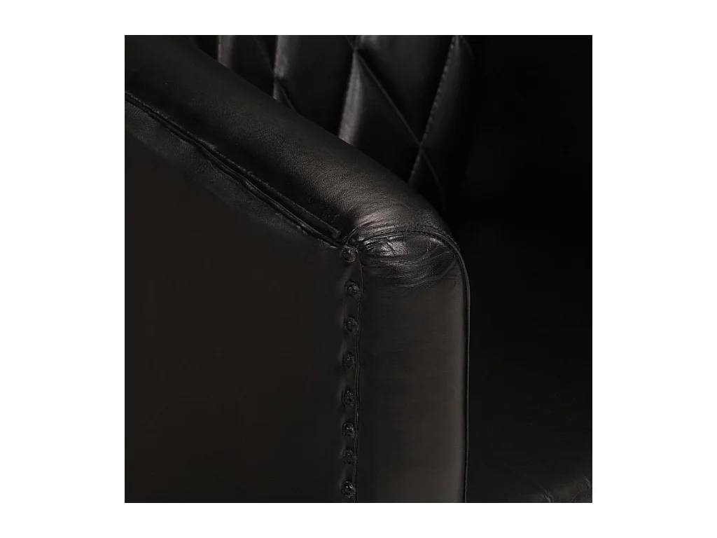 Chaise cabriolet noir cuir véritable