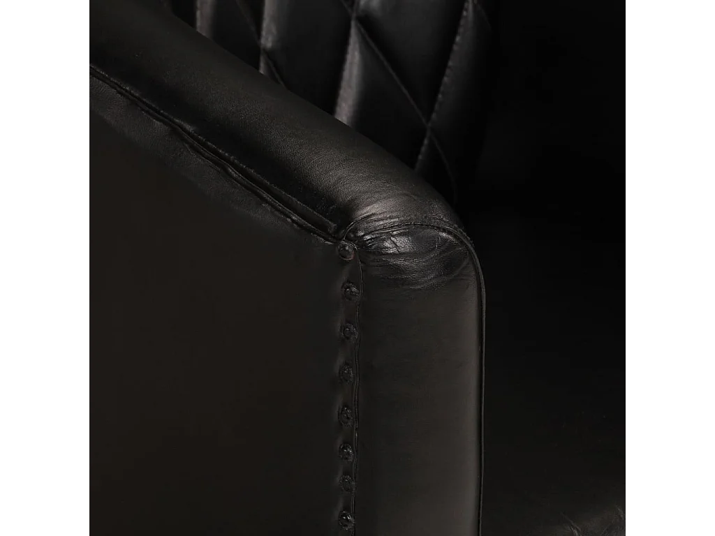 Chaise cabriolet noir cuir véritable