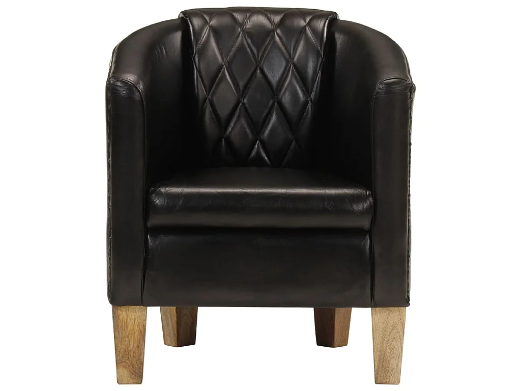 Chaise cabriolet noir cuir véritable