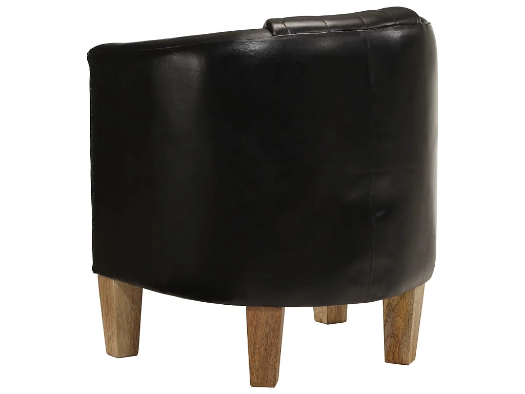 Chaise cabriolet noir cuir véritable