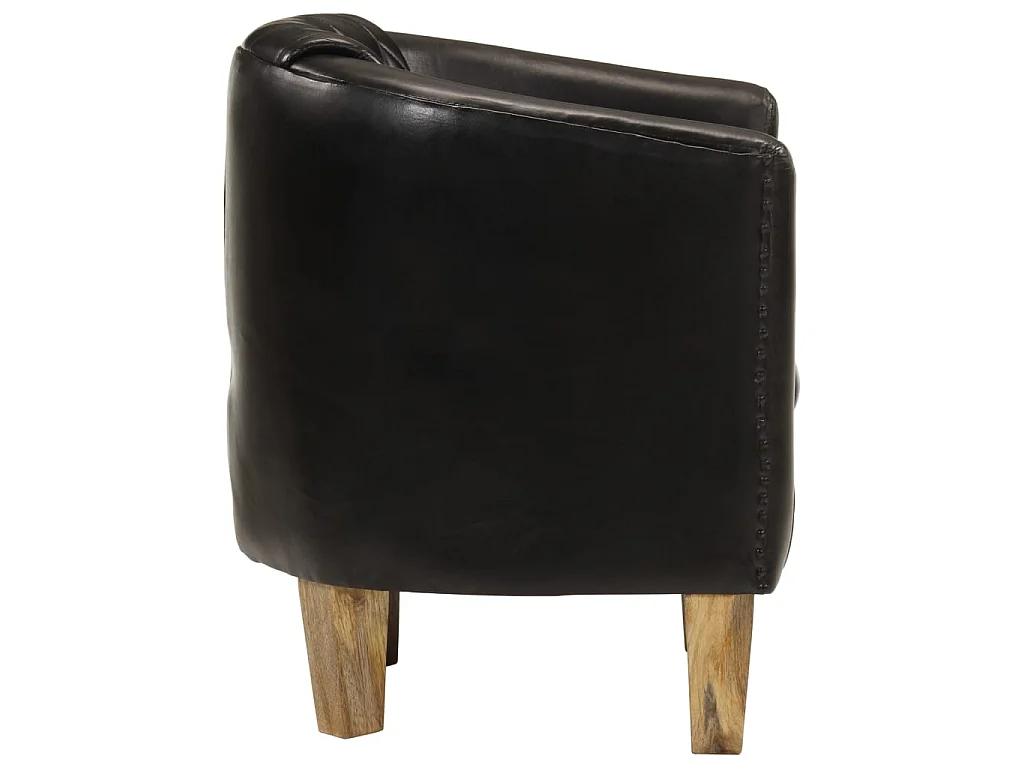 Chaise cabriolet noir cuir véritable
