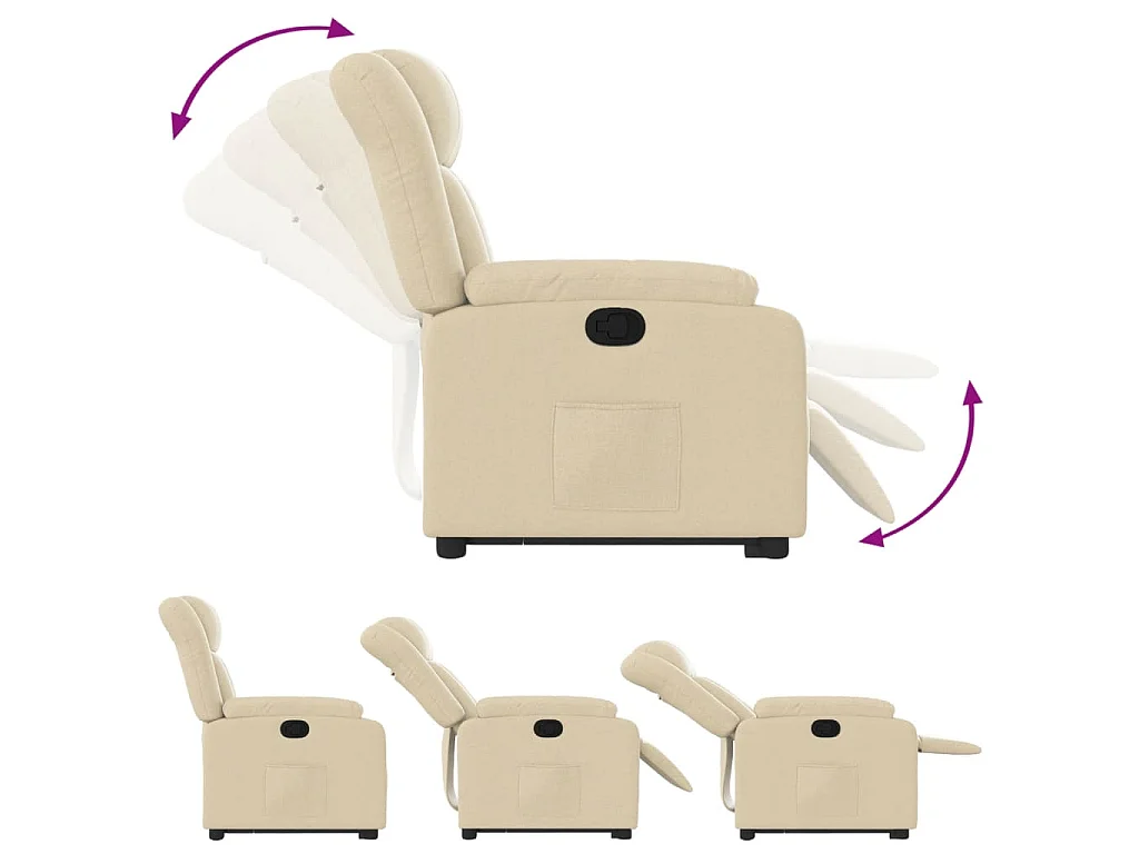 Poltrona Alzapersona Reclinabile Crema in Tessuto