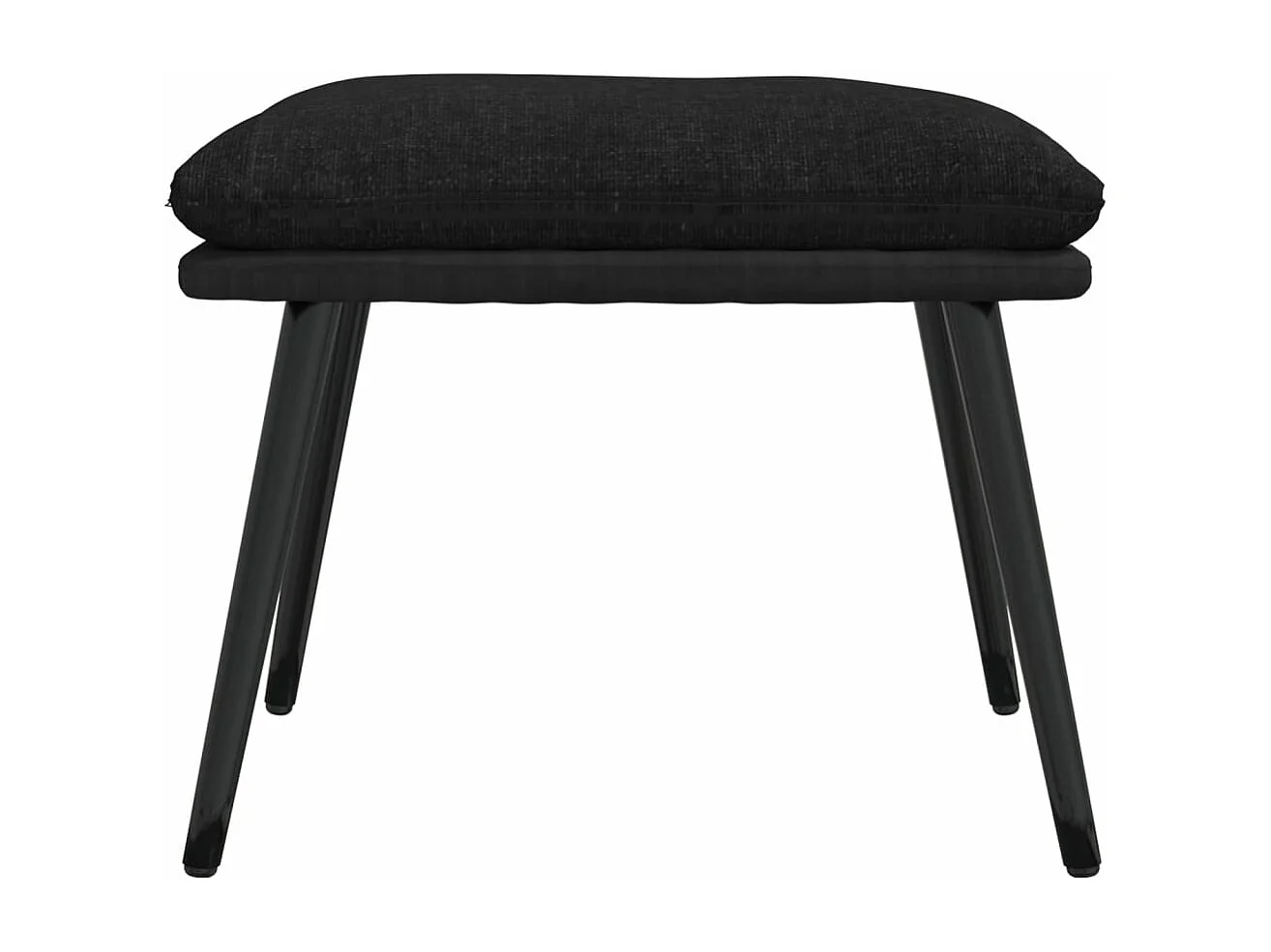 Sillón de relax con taburete de tela y cuero sintético negro