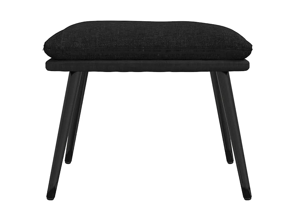 Sillón de relax con taburete de tela y cuero sintético negro
