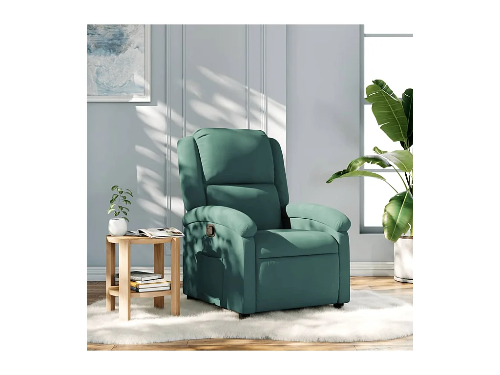 Fauteuil inclinable vert foncé velours