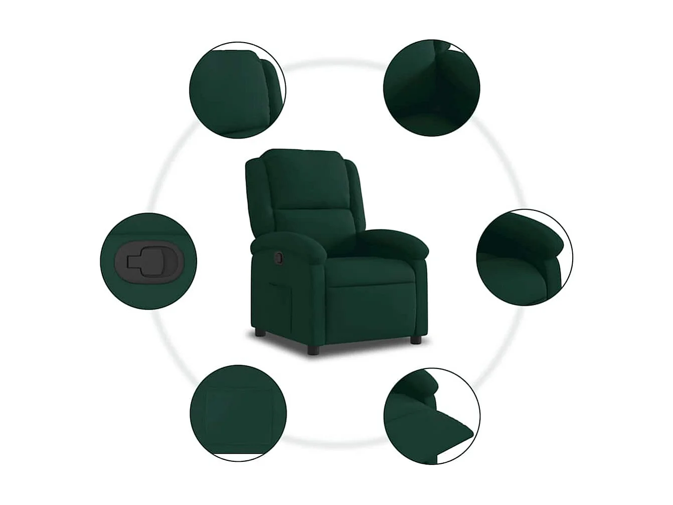 Fauteuil inclinable vert foncé velours