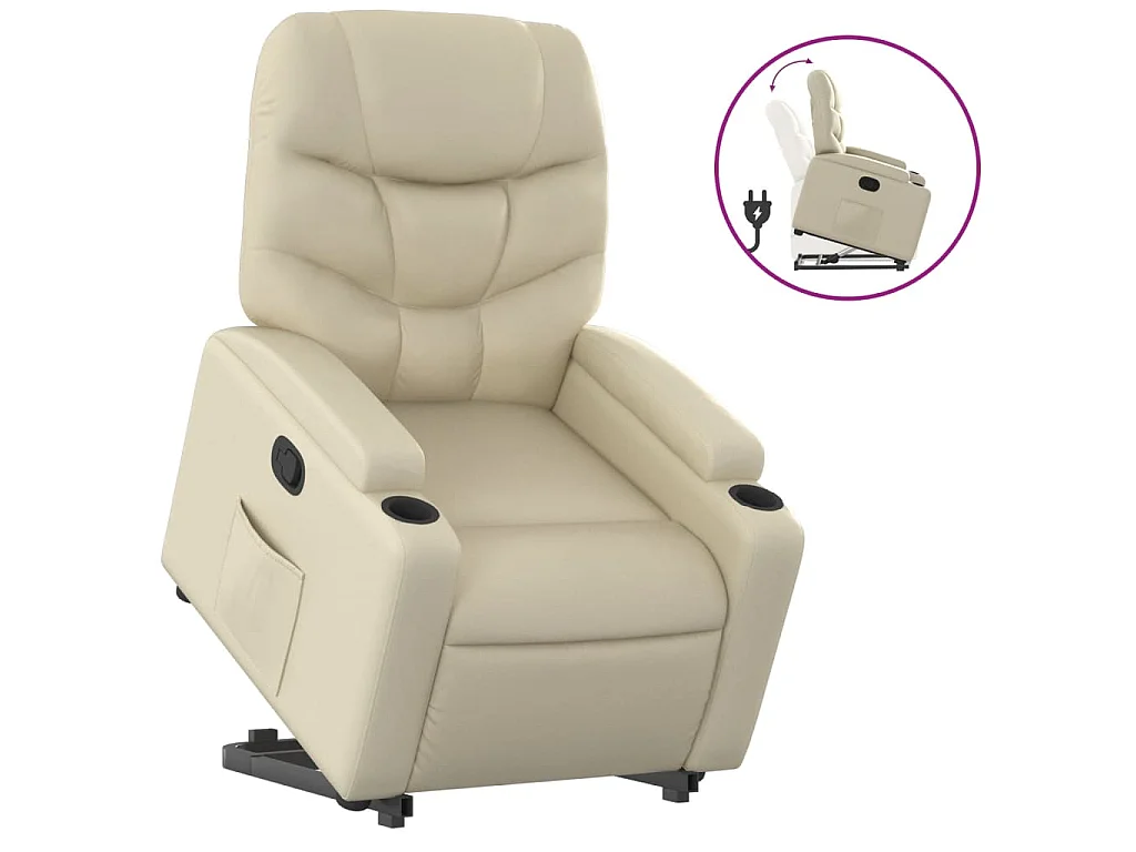 Fauteuil inclinable Crème Similicuir