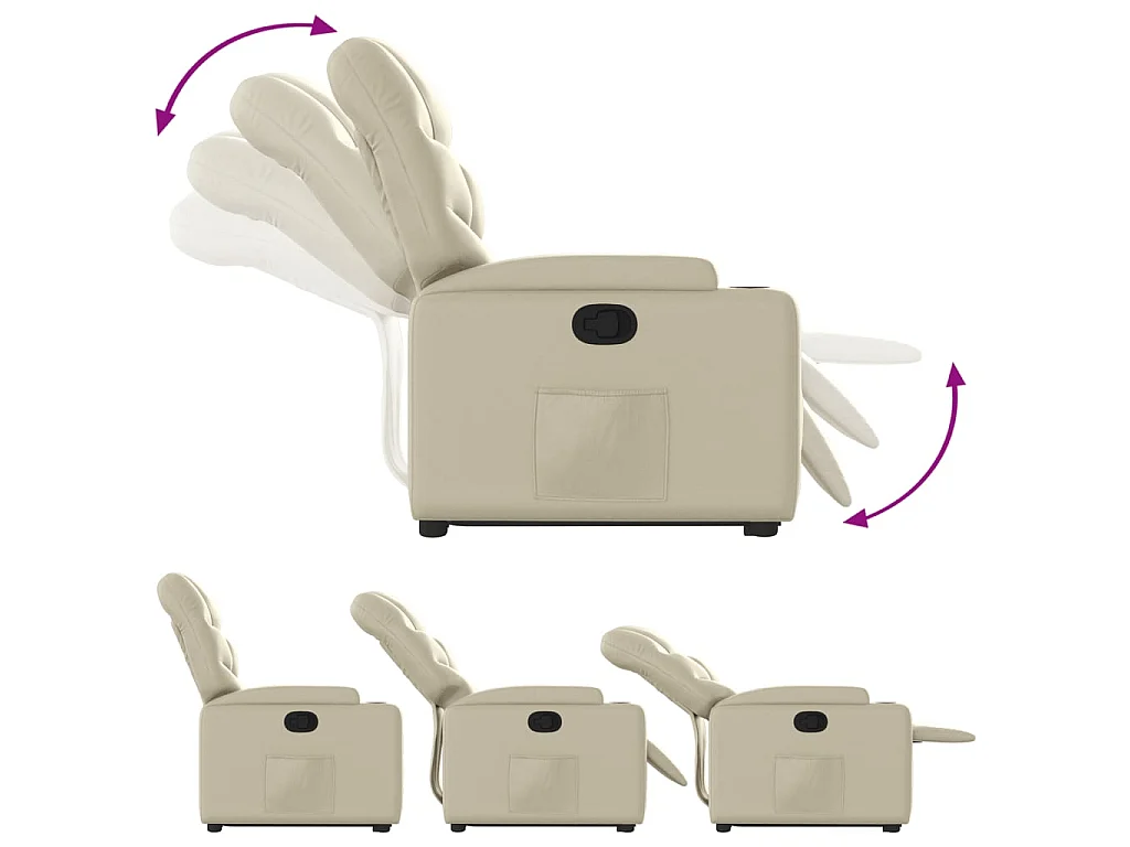 Fauteuil inclinable Crème Similicuir