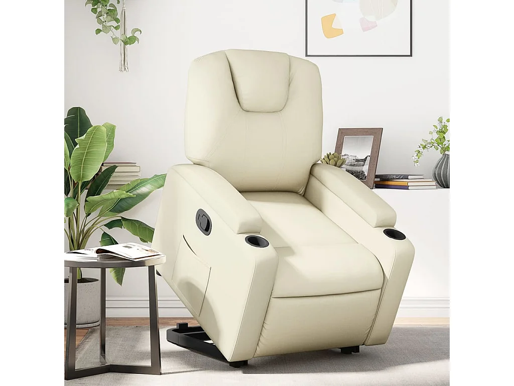 Fauteuil inclinable Crème Similicuir