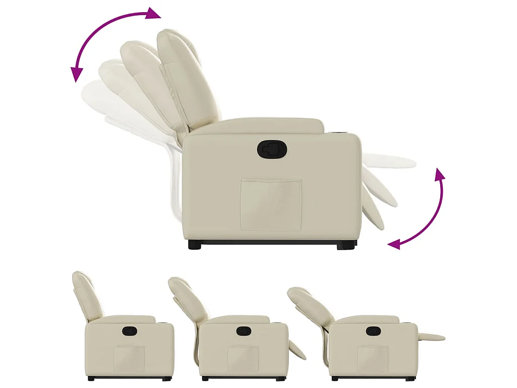 Sta-op-stoel verstelbaar kunstleer crèmekleurig