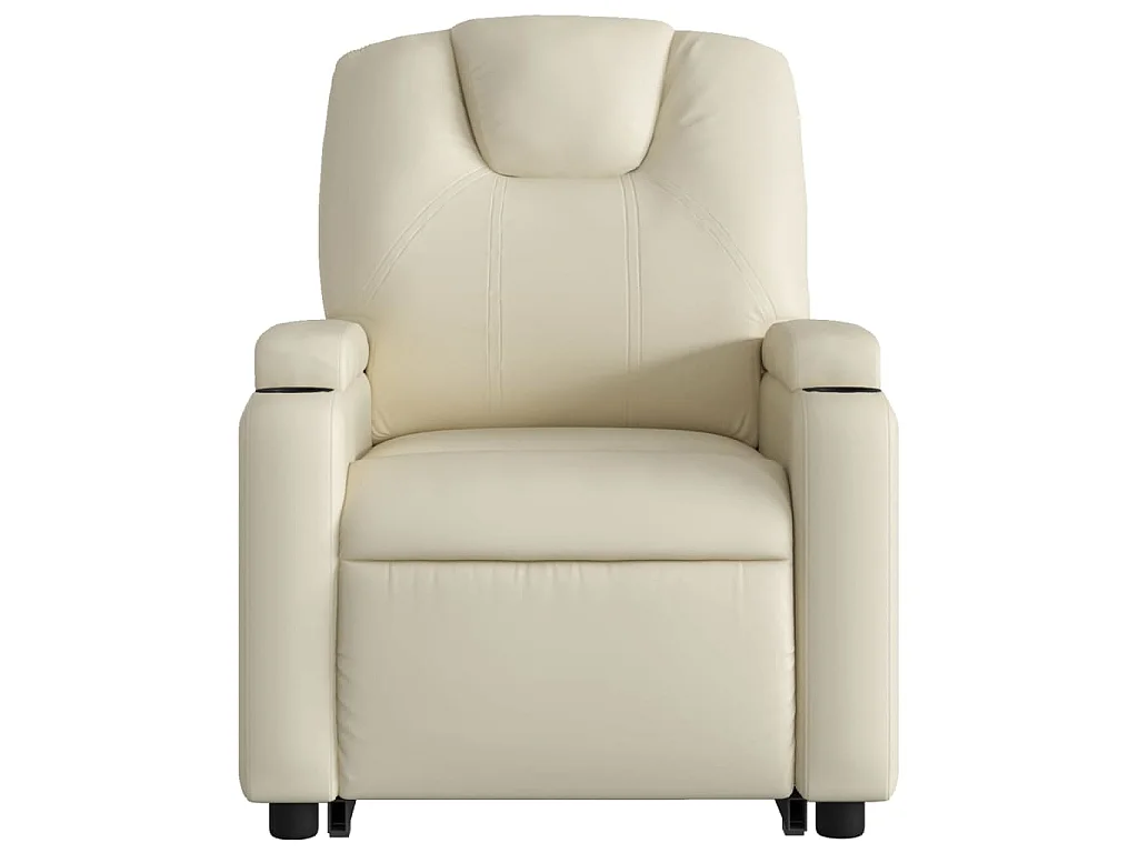 Sta-op-stoel verstelbaar kunstleer crèmekleurig