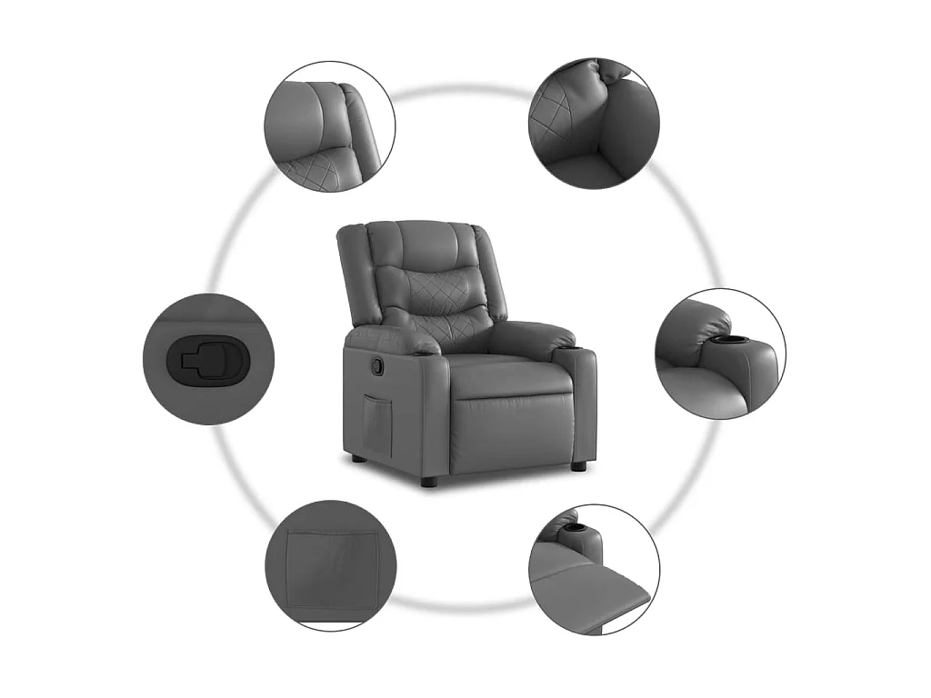 Fauteuil inclinable Gris Similicuir