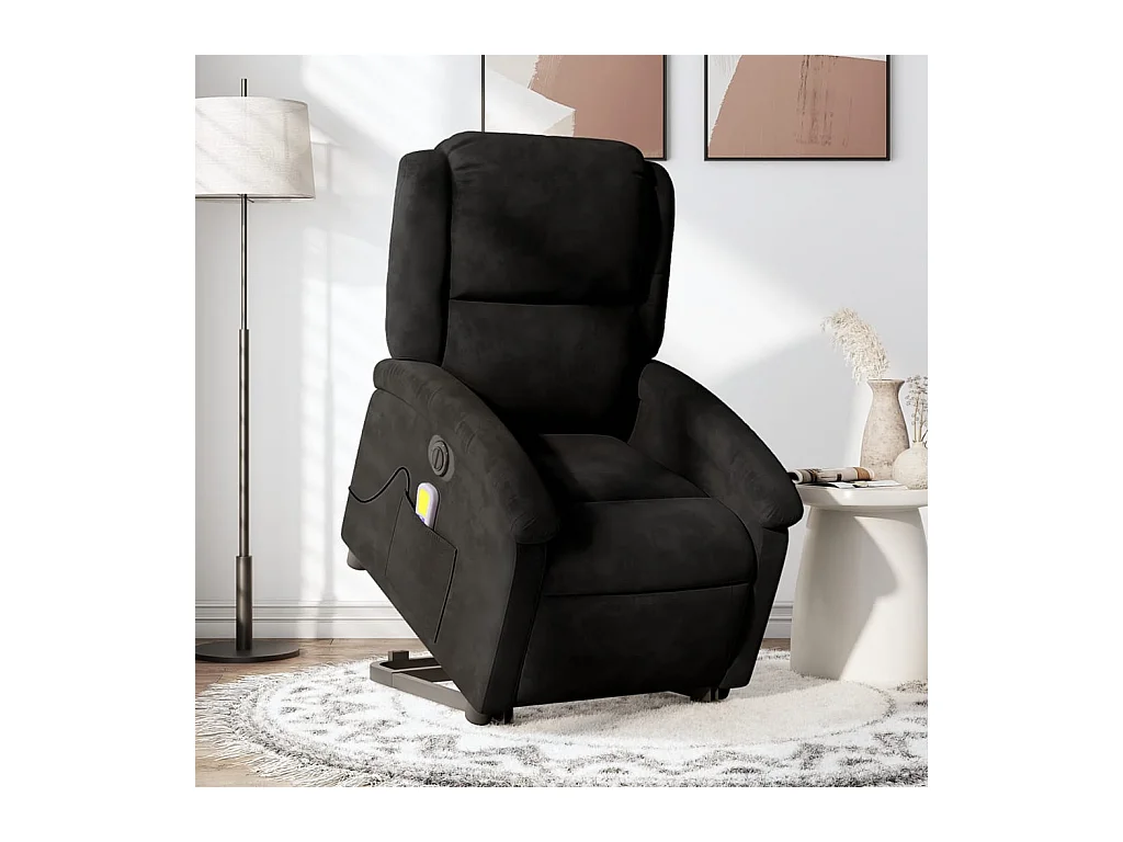 Fauteuil inclinable de massage électrique noir velours