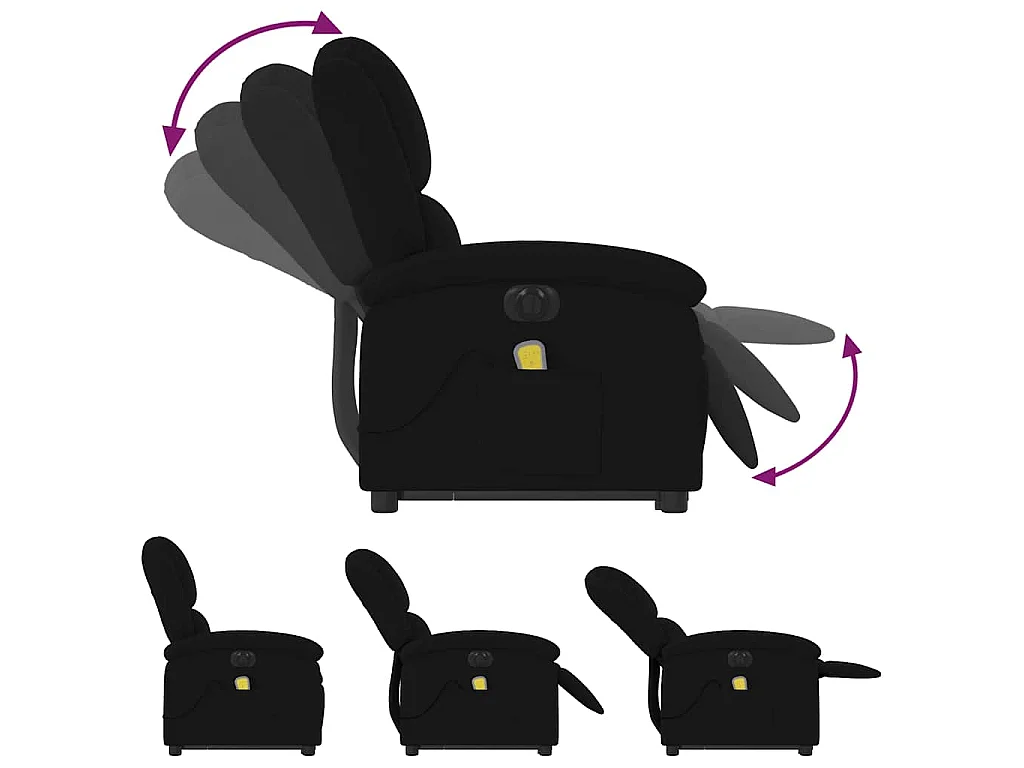 Fauteuil inclinable de massage électrique noir velours