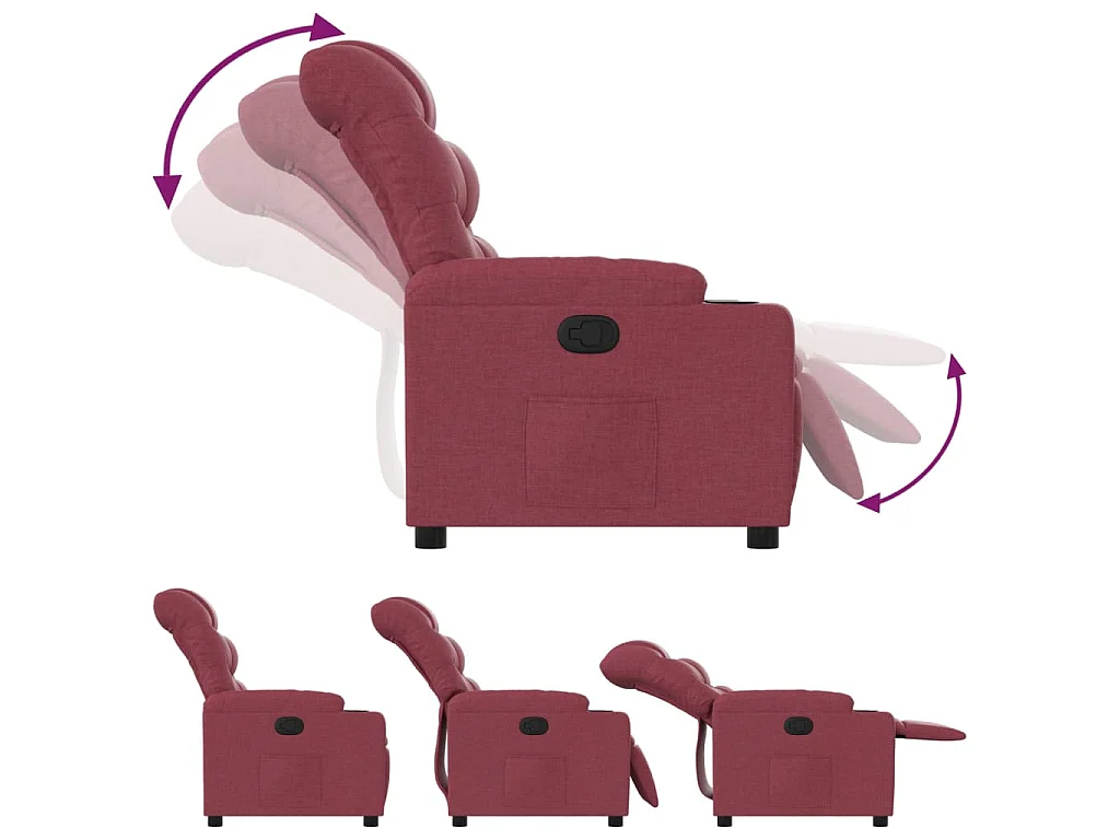 Fauteuil inclinable Rouge bordeaux Tissu
