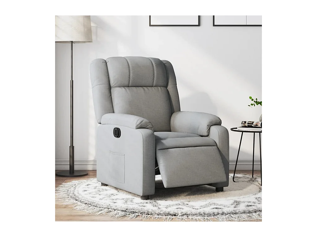 Fauteuil inclinable électrique Gris clair Tissu