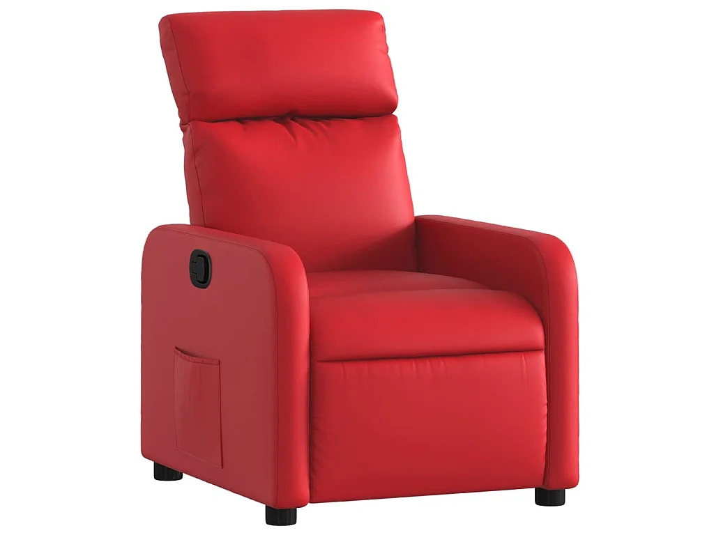 Poltrona Reclinabile Rossa in Similpelle