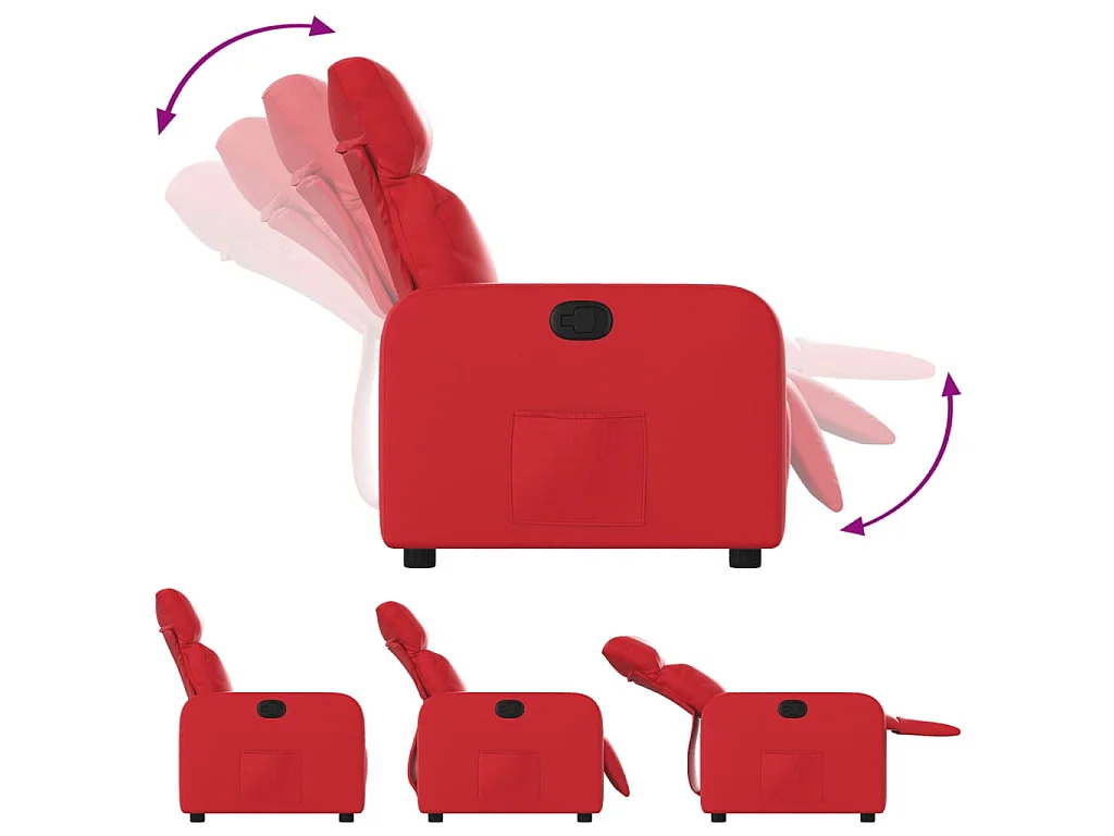 Poltrona Reclinabile Rossa in Similpelle