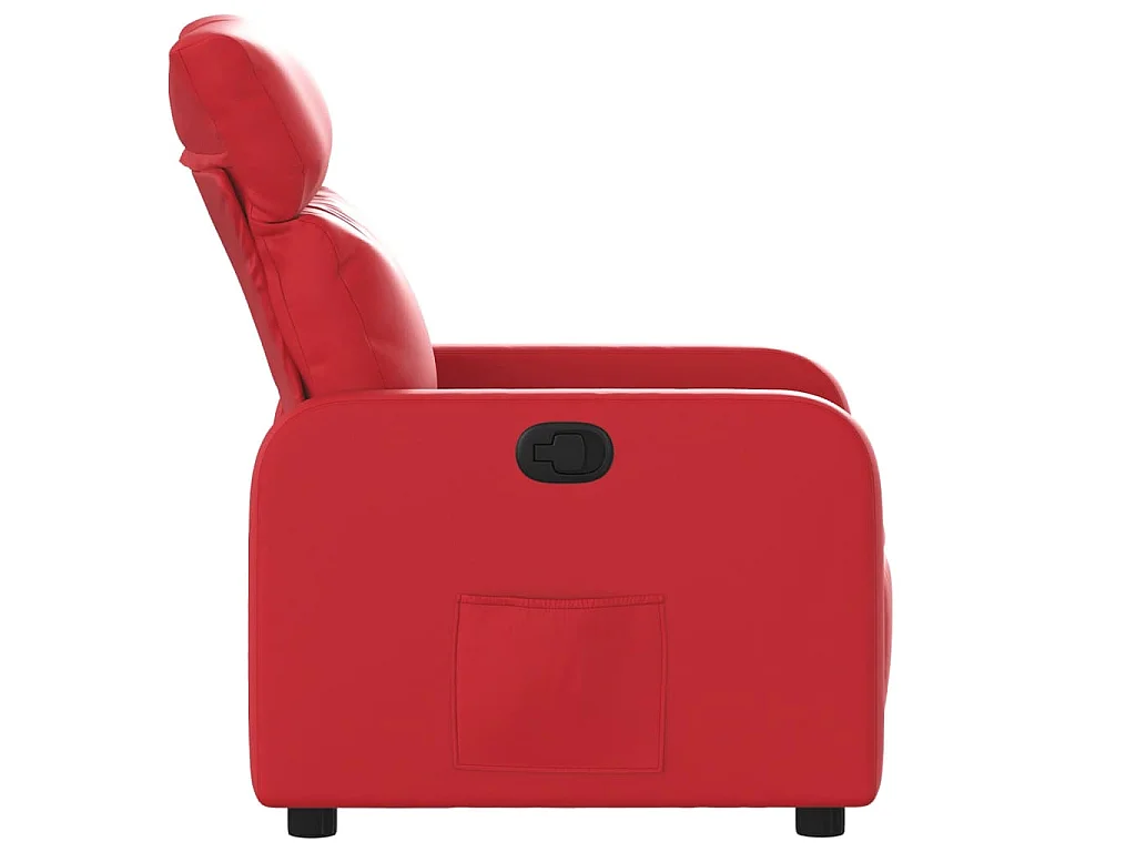 Poltrona Reclinabile Rossa in Similpelle