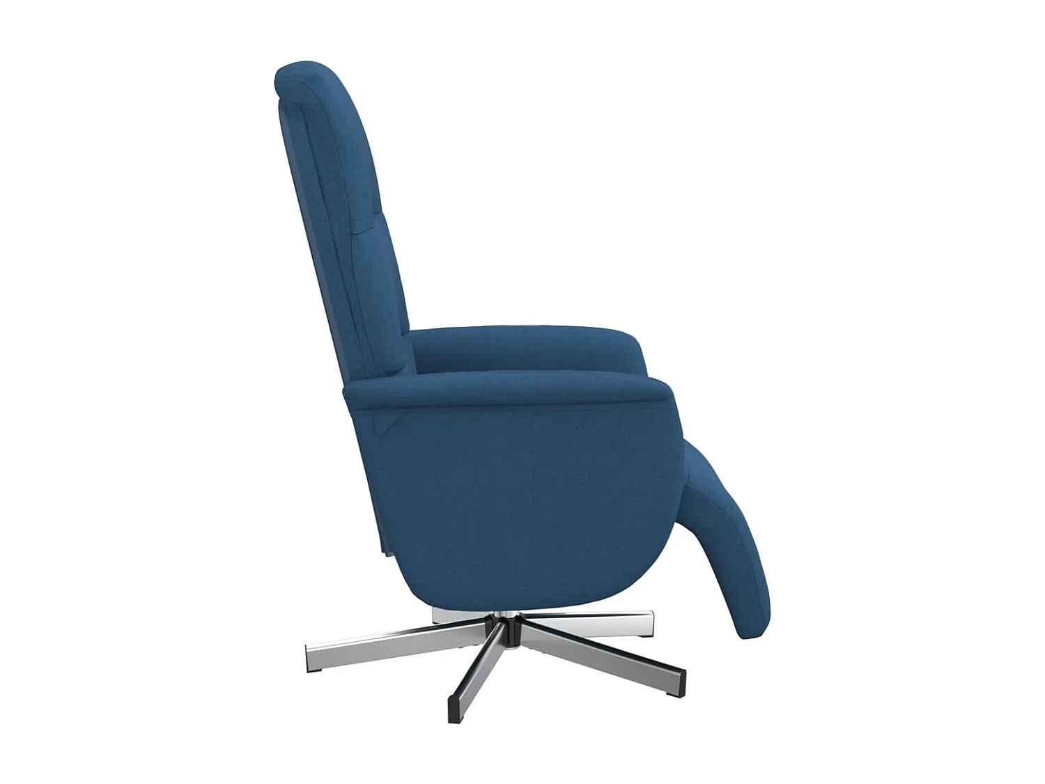 Cadeira reclinável c/ apoio de pés tecido azul