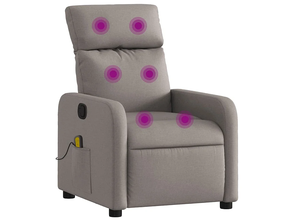 Massagesessel Taupe Stoff