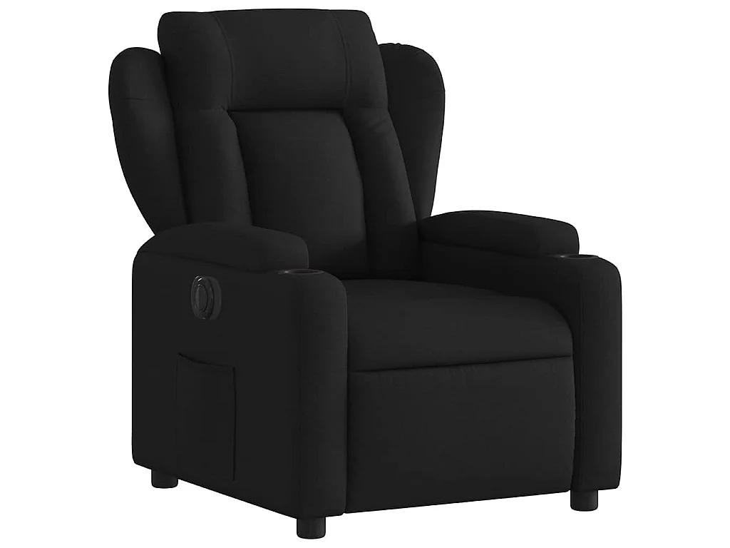 Fauteuil inclinable électrique Noir Tissu