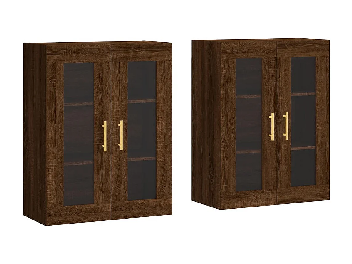 Armoires murales 2 pcs chêne marron bois d'ingénierie