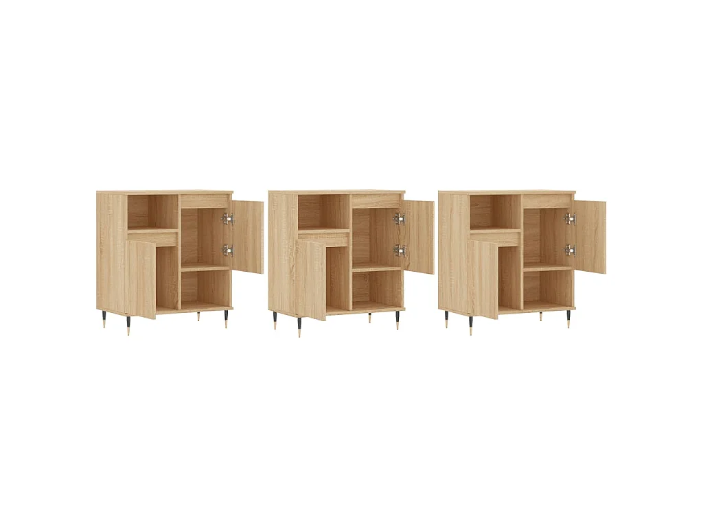 Buffets 3 pcs Chêne sonoma Bois d'ingénierie