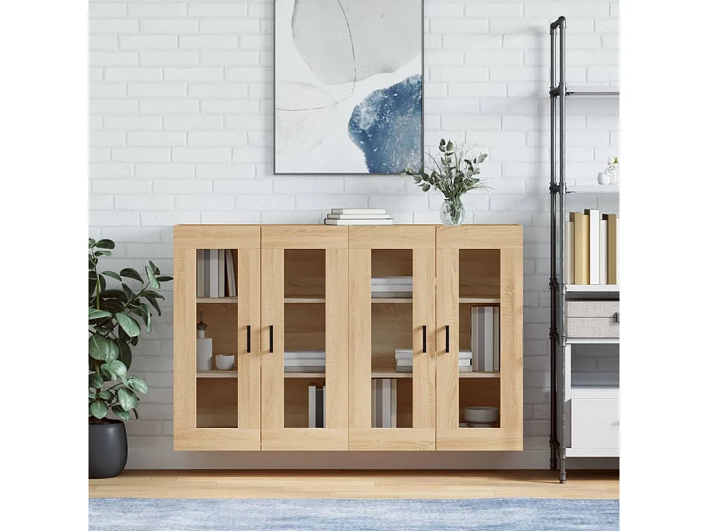 Armoires murales 2 pcs chêne sonoma bois d'ingénierie