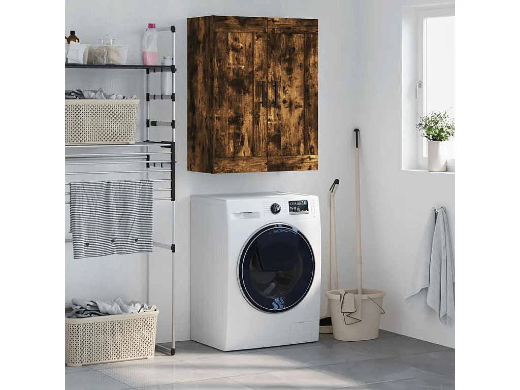 Mobile a Parete Rovere Fumo 69,5x34x90 cm in Legno Multistrato