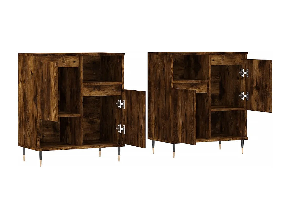 Buffets 2 pcs chêne fumé bois d'ingénierie