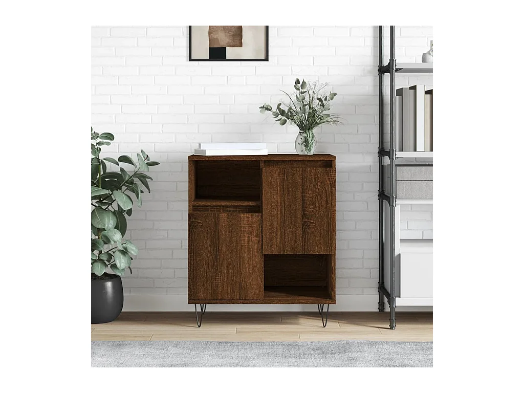 Dressoir 60x35x70 cm bewerkt hout bruin eikenkleur