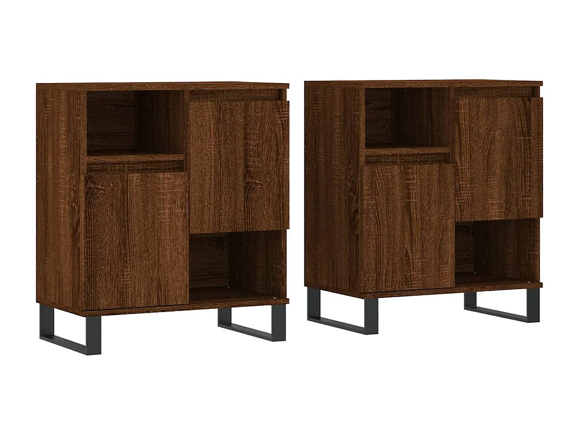 Sideboards 2 Stk. Braun Eichen-Optik Holzwerkstoff