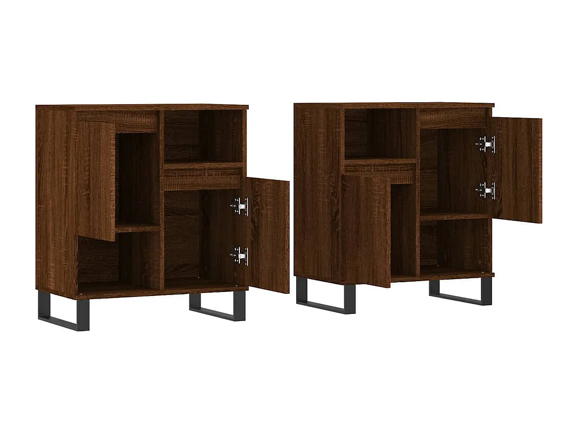 Sideboards 2 Stk. Braun Eichen-Optik Holzwerkstoff