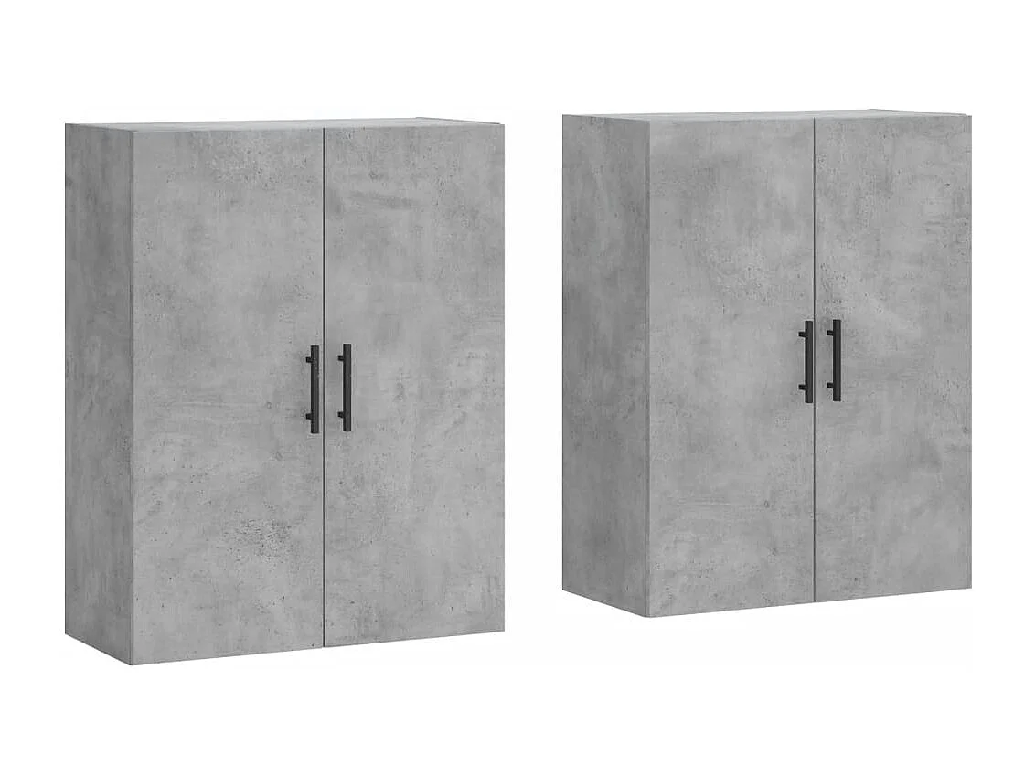 Armario de pared 2 unidades gris hormigón 69,5x34x90 cm