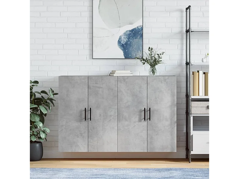 Hangkasten 2 st 69,5x34x90 cm betongrijs