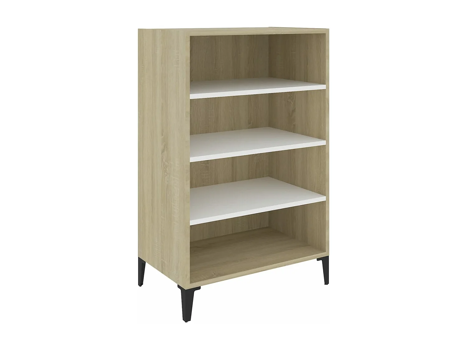 Buffet Blanc et chêne sonoma 57x35x90 cm Aggloméré