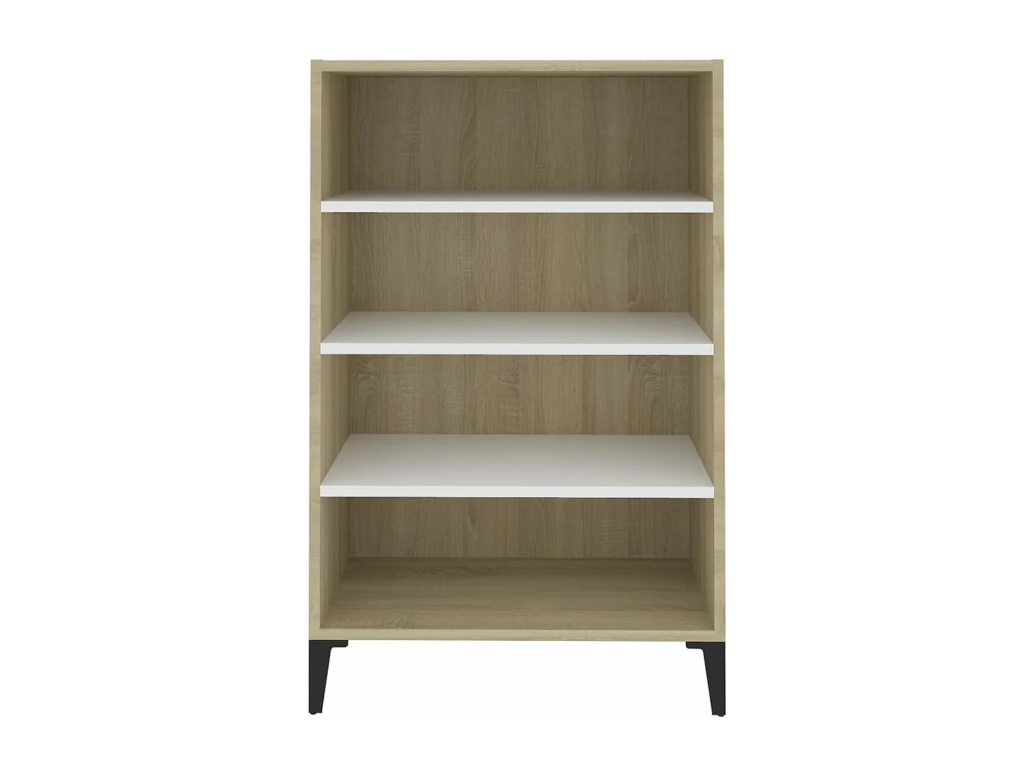 Buffet Blanc et chêne sonoma 57x35x90 cm Aggloméré