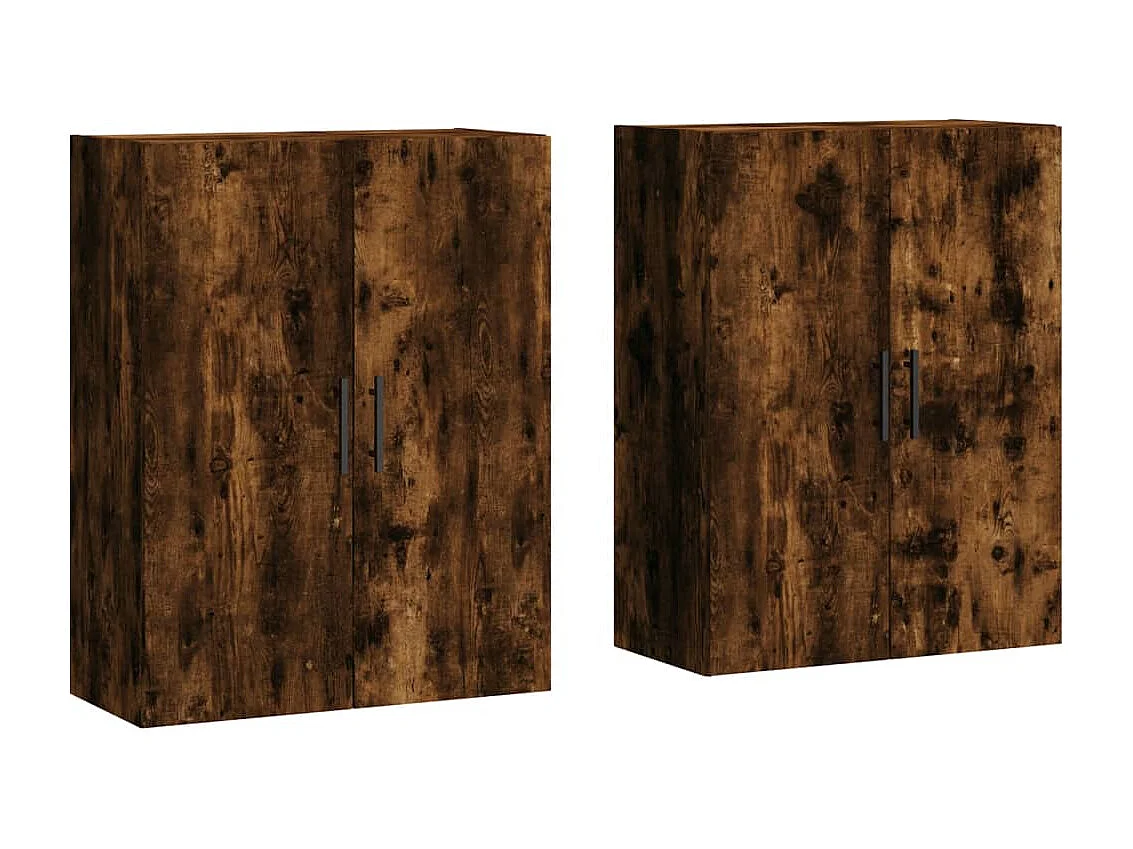 Wandschränke 2 Stk. Räuchereiche 69,5x34x90 cm